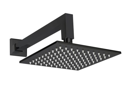 ThermaSol 200mm x 200mm x 10mm, 304SS RAIN HEAD 1 2  Inlet Square in Matte Black Finish Online now