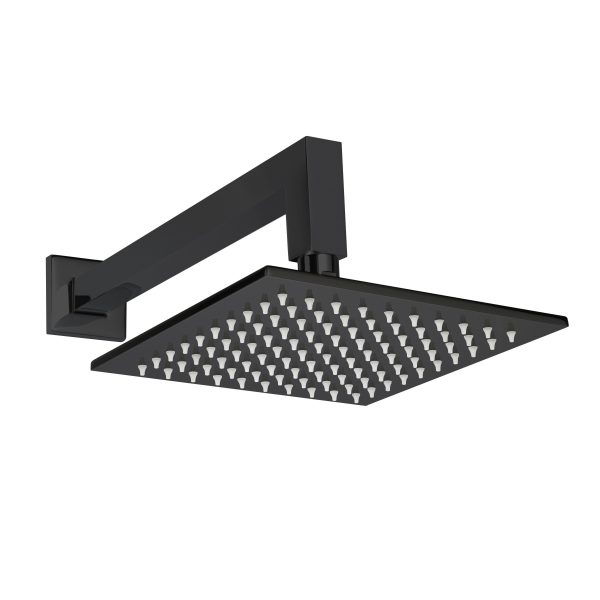 ThermaSol 200mm x 200mm x 10mm, 304SS RAIN HEAD 1 2  Inlet Square in Matte Black Finish Online now