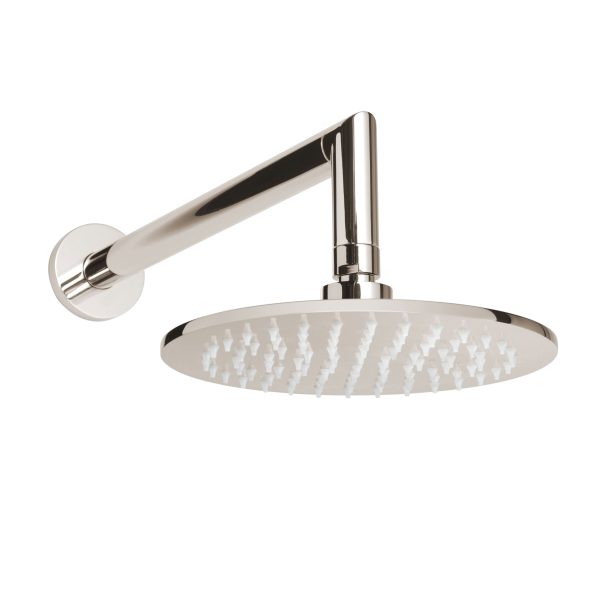 ThermaSol 200mm DIA. x 8.5mm, 304SS Shower Head 1 2  Inlet Round in Polished Nickel Finish For Discount