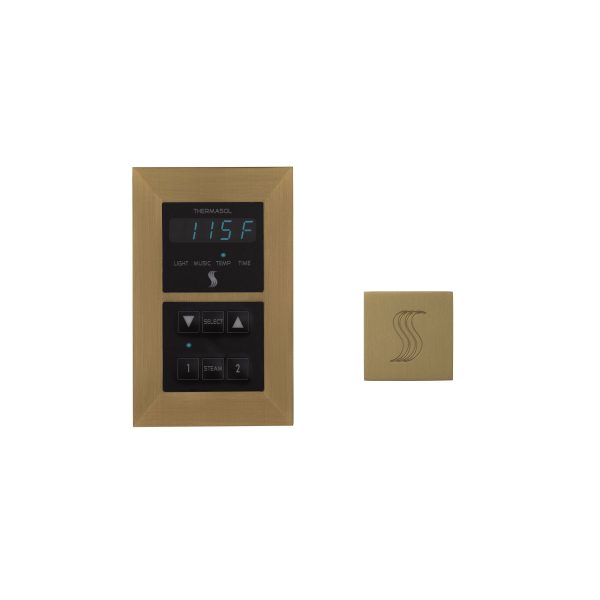 ThermaSol Signature Series Control and Steam Head Kit Square in Satin Brass Finish on Sale