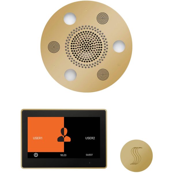 ThermaSol Wellness Steam Package with 10  ThermaTouch Round in Polished Brass Finish Cheap