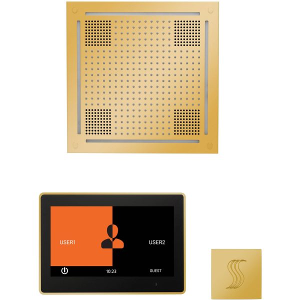 ThermaSol wellness Hydrovive Steam Package with 10  ThermaTouch Square in Polished Gold Finish For Discount