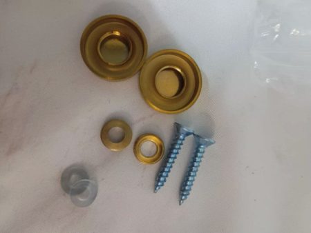 10 x Gold Tone Mirror Screws Caps And Washers 19mm For Cheap