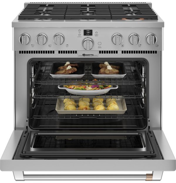 Café™ 36  Smart Dual-Fuel Commercial-Style Range with 6 Burners (Natural Gas) Online Hot Sale