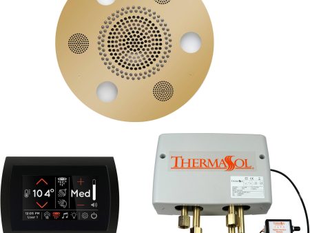 ThermaSol Wellness Shower Package with SignaTouch Round in Polished Brass Finish For Sale