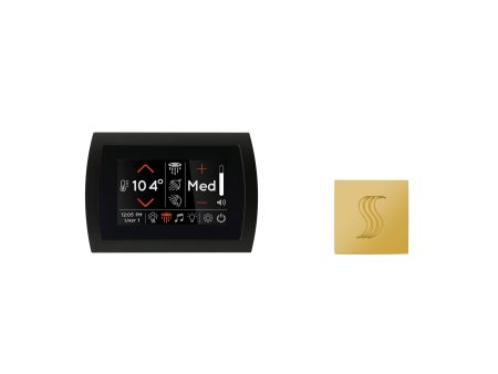 ThermaSol Signatouch Control and Steam Head Kit Square in Polished Gold Finish For Cheap