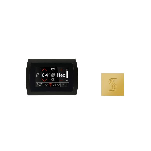 ThermaSol Signatouch Control and Steam Head Kit Square in Polished Gold Finish For Cheap