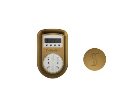 ThermaSol Signature Series Control and Steam Head Kit Round in Antique Brass Finish on Sale