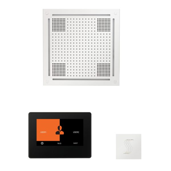 ThermaSol wellness Hydrovive Steam Package with 7  ThermaTouch Square in White Finish Supply