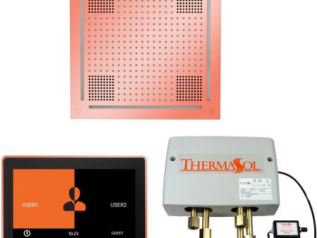 ThermaSol Wellness Hydrovive Shower Package with 10  ThermaTouch Square in Copper Finish Online now