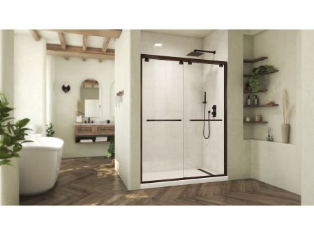 DreamLine Abbey 56 - 60 inch W x 76 inch H Semi-Frameless Bypass Shower Door For Sale