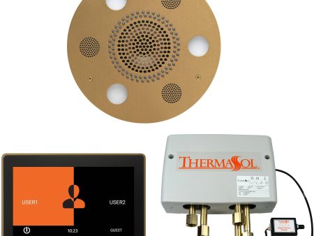 ThermaSol Wellness Shower Package with 10  ThermaTouch Round in Satin Brass Finish Fashion