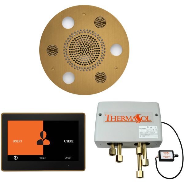 ThermaSol Wellness Shower Package with 10  ThermaTouch Round in Antique Brass Finish Online Sale