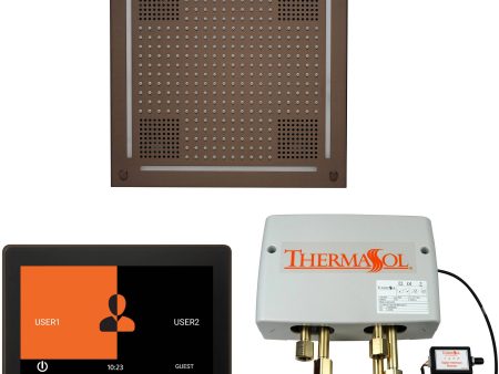 ThermaSol Wellness Hydrovive Shower Package with 10  ThermaTouch Square in Oil Rubbed Bronze Finish For Sale