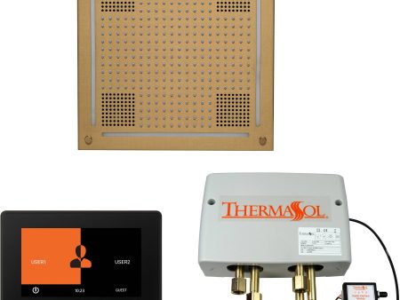 ThermaSol Wellness Hydrovive Shower Package with 7  ThermaTouch Square in Satin Brass Finish Supply