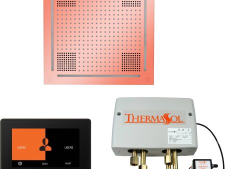 ThermaSol Wellness Hydrovive Shower Package with 7  ThermaTouch Square in Copper Finish Discount