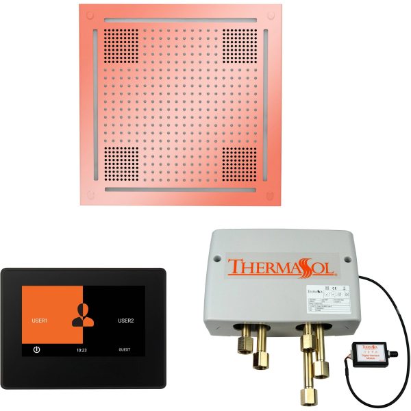 ThermaSol Wellness Hydrovive Shower Package with 7  ThermaTouch Square in Copper Finish Discount