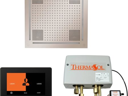 ThermaSol Wellness Hydrovive Shower Package with 7  ThermaTouch Square in Polished Nickel Finish For Discount