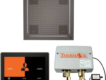 ThermaSol Wellness Hydrovive Shower Package with 10  ThermaTouch Square in Black Nickel Finish Discount