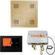 ThermaSol Wellness Hydrovive Shower Package with 7  ThermaTouch Square in Polished Brass Finish Cheap