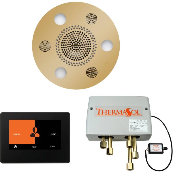 ThermaSol Wellness Shower Package with 7  ThermaTouch Round in Polished Brass Finish For Cheap