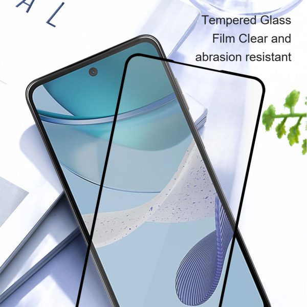 AMORUS For Motorola Moto G72 4G Full Glue Tempered Glass Film Silk Printing HD Screen Protector Online now