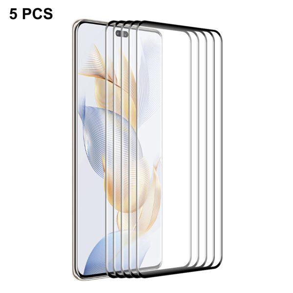 ENKAY HAT PRINCE 5PCS For Honor 90 Pro Full Glue Full Screen Protector 0.26mm 9H 3D Curved Edge Tempered Glass Film Online now