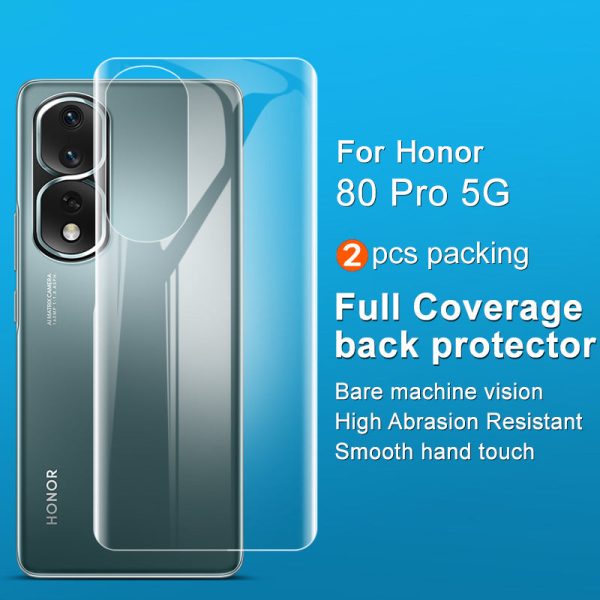 IMAK 2Pcs   Set Hydrogel Film III for Honor 80 Pro 5G Anti-Dust Transparent Phone Back Protector Clear TPU Film For Sale