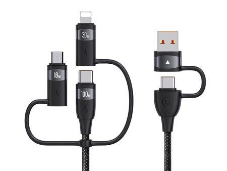 USAMS US-SJ645 U85 6 in 1 PD 100W Fast Charging Cable USB-A to Type-C to Type-C+8Pin+Micro 2m Data Cord for iPhone Huawei Xiaomi Online now