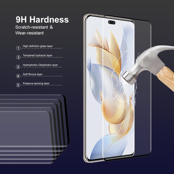 ENKAY HAT PRINCE For Honor 90 Pro 3D Curved Tempered Glass Film Side Glue HD Clear Full Screen Protector For Discount