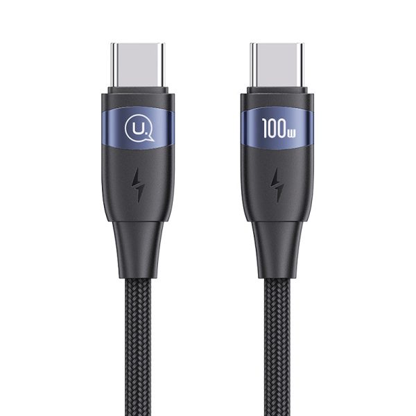 USAMS US-SJ632 U85 1.2m PD 100W Type-C to Type-C Fast Charging Cable Aluminum Alloy Data Cord for Huawei     Xiaomi Sale