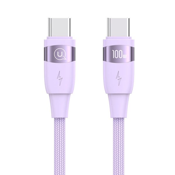 USAMS US-SJ632 U85 1.2m PD 100W Type-C to Type-C Fast Charging Cable Aluminum Alloy Data Cord for Huawei     Xiaomi Sale