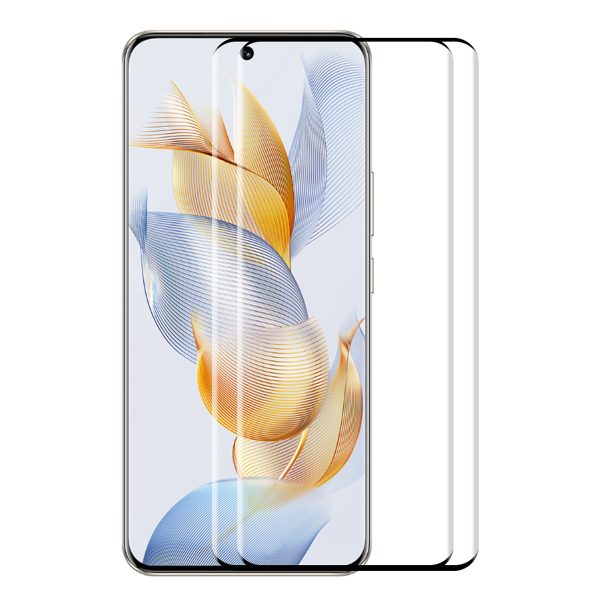 ENKAY HAT PRINCE 2PCS Full Screen Protector for Honor 90 , Side Glue 3D Curved Tempered Glass Film Online now