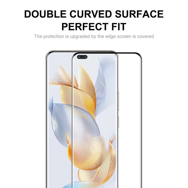 ENKAY HAT PRINCE 2PCS For Honor 90 Pro Full Glue Tempered Glass Screen Protector 0.26mm 9H 3D Curved Edge Film For Discount