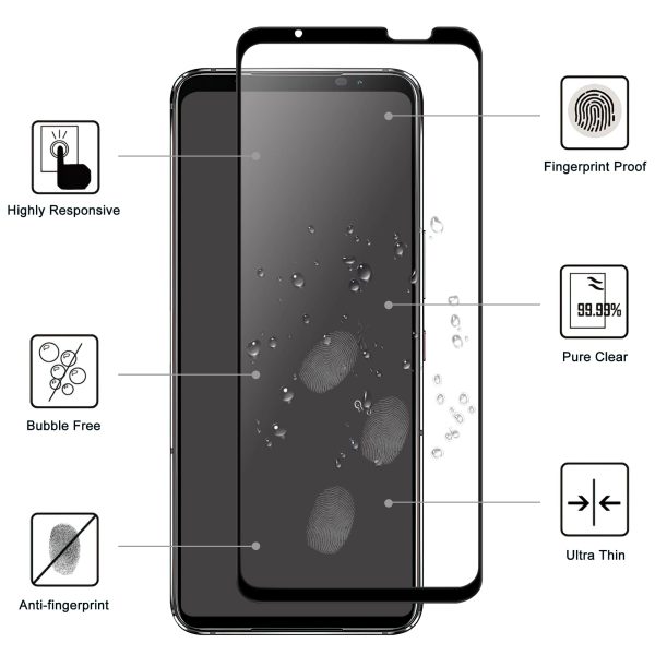 For Asus ROG Phone 7 5G Full Glue Phone Screen Protector Black Edge AGC Glass Anti-explosion Film For Discount