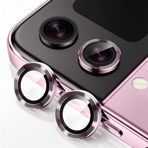 ENKAY HAT PRINCE Camera Lens Protector for Samsung Galaxy Z Flip5 5G , Tempered Glass + Aluminum Alloy Ring Back Lens Cover Sticker For Sale