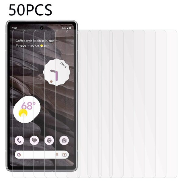 50Pcs Phone Screen Protector for Google Pixel 6a   7a ,  Anti-scratch HD Tempered Glass Screen Film Fashion