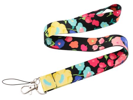 Flower Pattern Mobile Phone Nylon Anti-lost Lanyard Camera Cellphone Name Tag Neck Strap For Discount