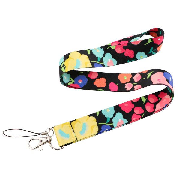 Flower Pattern Mobile Phone Nylon Anti-lost Lanyard Camera Cellphone Name Tag Neck Strap For Discount