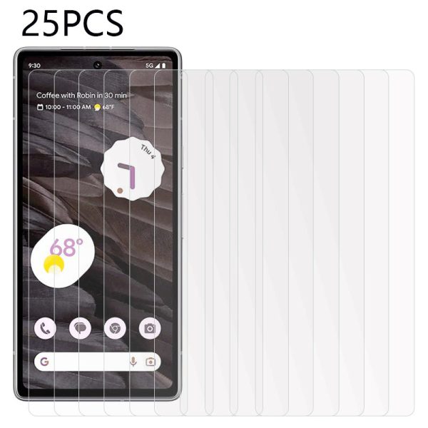 25Pcs For Google Pixel 6a   7a Tempered Glass Film Anti-scratch Ultra Clear Phone Screen Protector Fashion